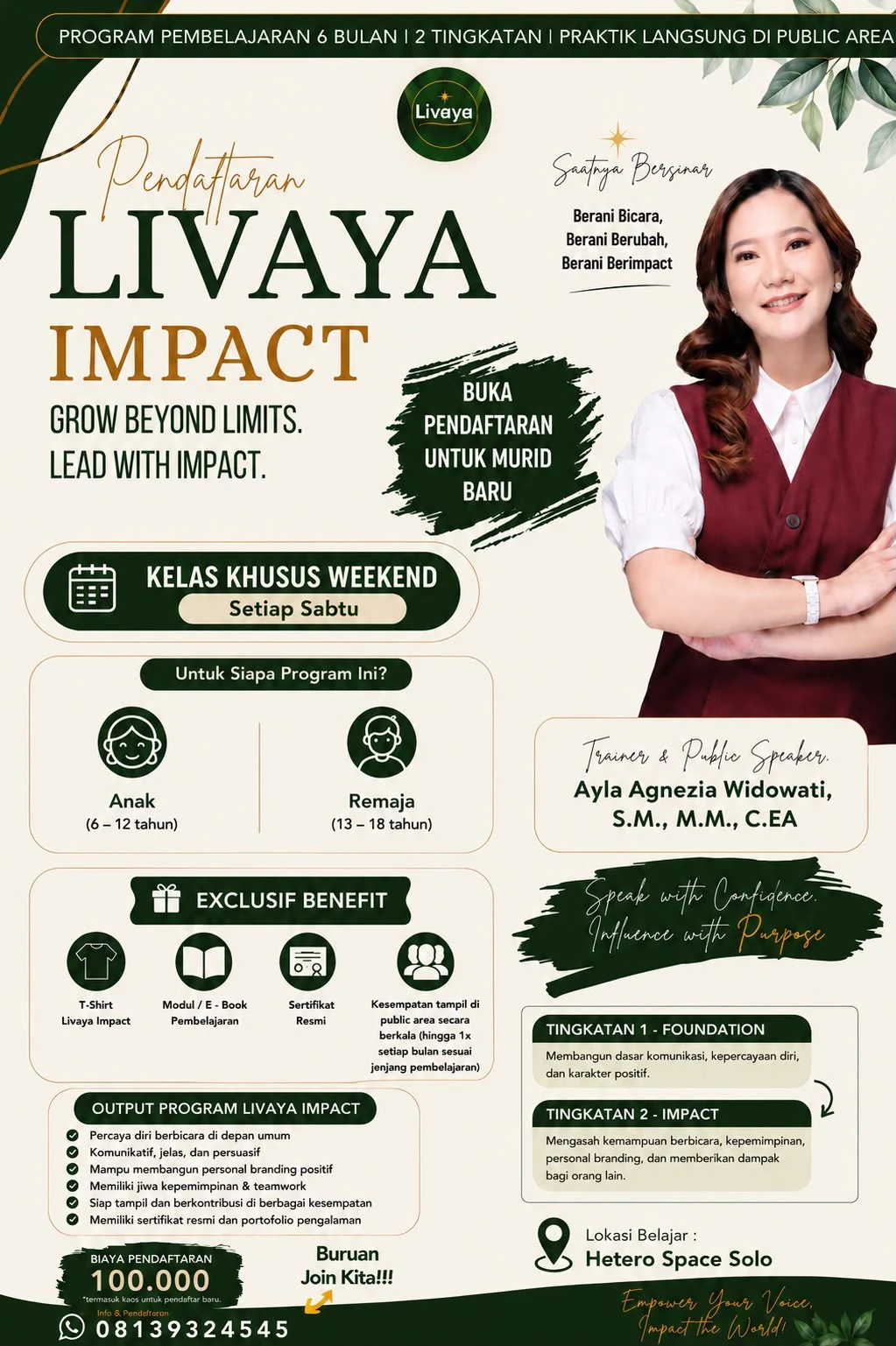Poster pendaftaran Livaya Impact